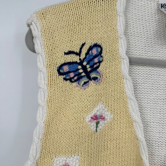 vintage koret francisca knit butterfly button up sweater vest woman’s size mediu - Picture 4 of 11